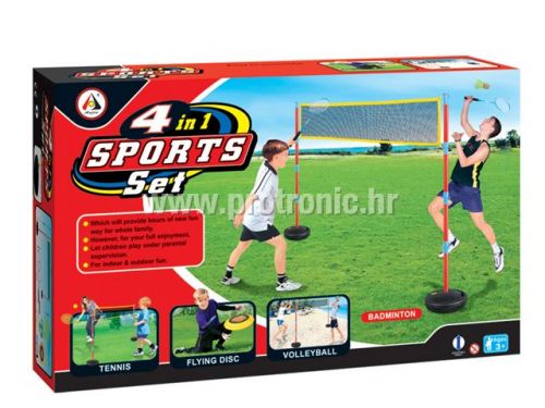 Sportski set 4 u 1 (odbojka, tenis, frizbi, badminton)