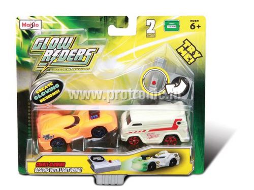 Glow Rider-2 metalna autića koja svijetle u mraku, 7 cm, sorto