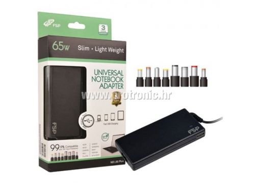 Adapter 65W Fortron NB Lite 65 slim univerzalni, USB