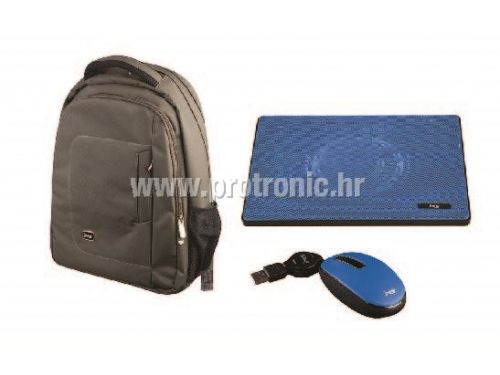 MS VELIKI NOTEBOOK PAKET plavi žičani miš + hladnjak + ruksak