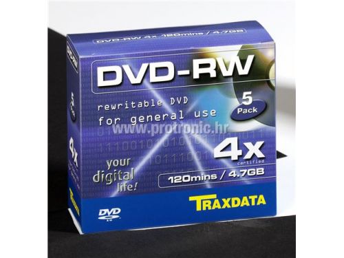 TRAXDATA OPTIČKI MEDIJ DVD-RW 4X BOX 5