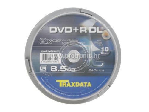 TRAXDATA OPTIČKI MEDIJ DVD+R DUAL LAYER 8X CAKE 10