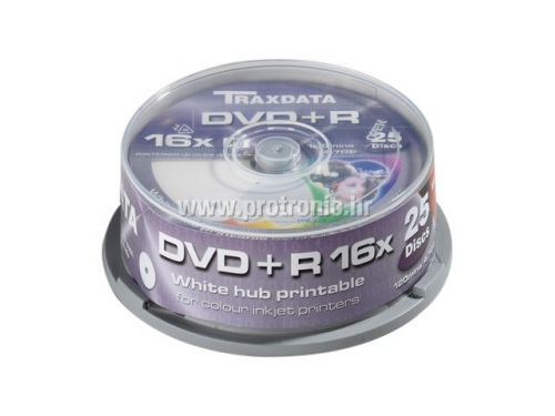 TRAXDATA OPTIČKI MEDIJ DVD+R 16X CAKE25 WHITE FULL PRINTABLE