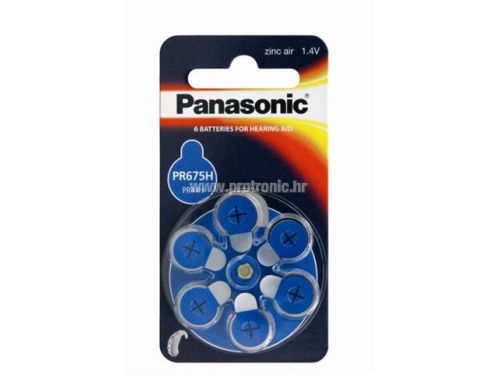 PANASONIC baterije PR675LH/6LB, Zinc Air