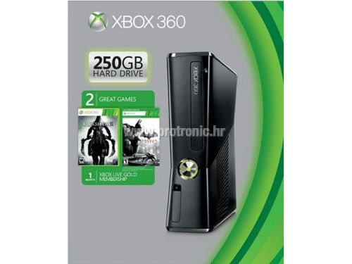 GAM X360 Microsoft XBOX 360 250GB konzola+Batman City+Darksides2