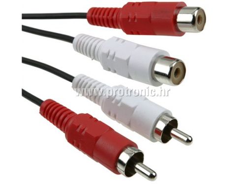 Kabel ICIDU Audio produžni 10m, 2xRCA M - 2xRCA F