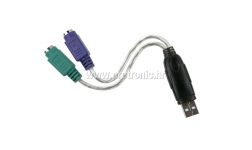 Kabel ICIDU USB na PS/2, 19cm, AM - 2x 6pin F