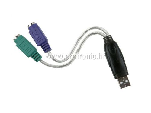 Kabel ICIDU USB na PS/2, 19cm, AM - 2x 6pin F