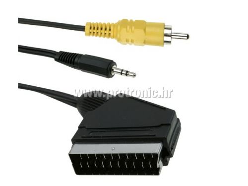 Kabel ICIDU Video/Audio-Composite, 5m RCA M+3.5mm M - Scart