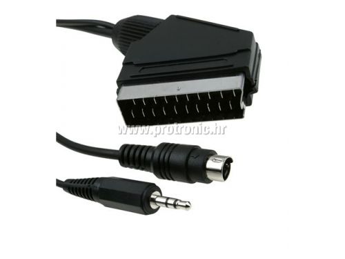 Kabel ICIDU SCART video/audio, 5m, S-Video+3,5mm - Scart