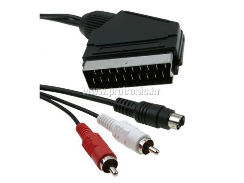 Kabel ICIDU SCART video/audio, 2m, S-Video+2xRCA - Scart