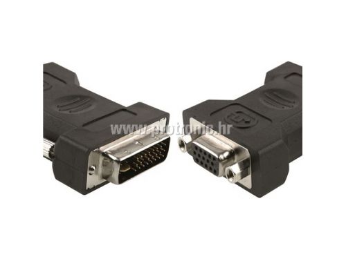 DVI-A to VGA konverter, DVI-A M - VGA 15pin F RETAIL