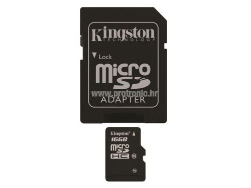 Memorijska kartica Kingston SD MICRO 16GB HC Class 10 + SD adapter