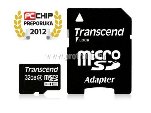 Memorijska kartica Transcend SD MICRO 32GB HC Class4 + SD adapter