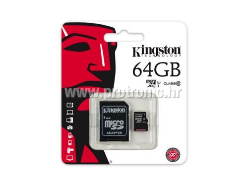 Memorijska kartica Kingston SD MICRO 64GB HC Class 10 + SD adapter