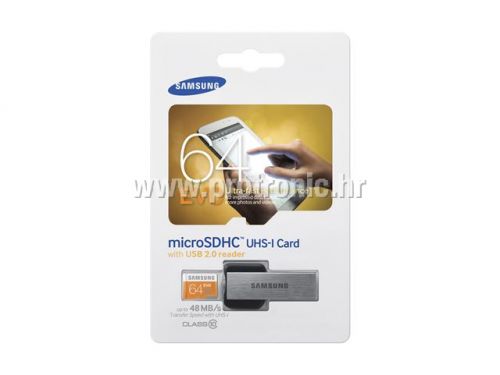 Memorijska kartica Samsung SD micro 64GB EVO Ad + USB2 up to 48MB/S