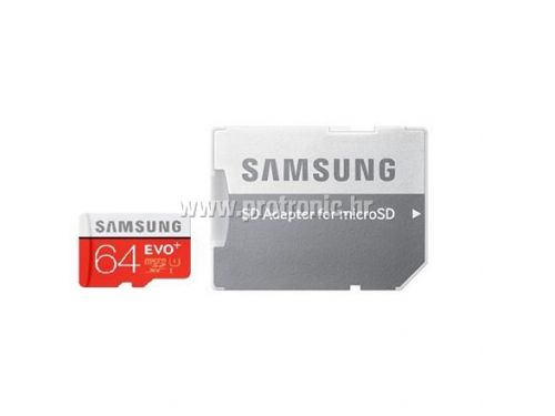 Memorijska kartica Samsung SD micro 64GB EVO+ Adapter up to 80MB/S