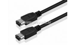 CC WIRETECH FIREWIRE kabel 6P -> 6P, 1,8m, Crni