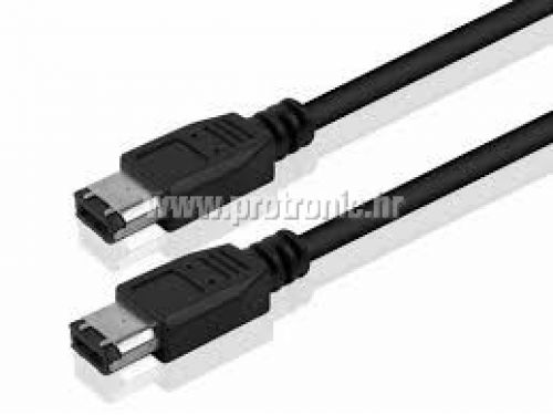 CC WIRETECH FIREWIRE kabel 6P -> 6P, 1,8m, Crni